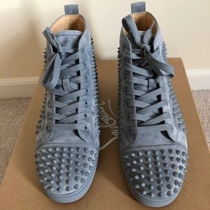 BRAND NEW CHRIS LOUIBOUTIN MEN GRAY SUED SNEAKERS